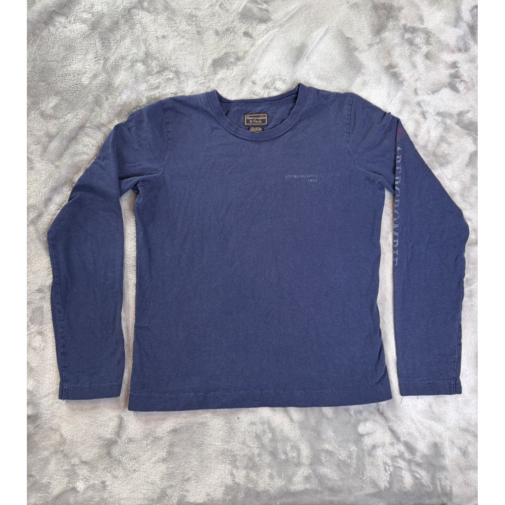 Abercrombie & Fitch T-Shirt 2000s Womens XS Blue Crew Neck Long Sleeve